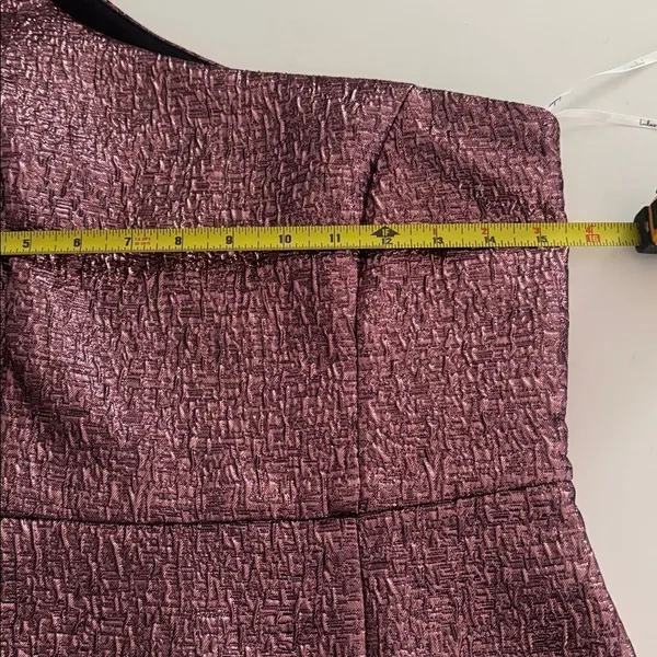 Lulus Modern Dream Pink Metallic Jacquard One-Shoulder Mini Dress EUC - Image 6