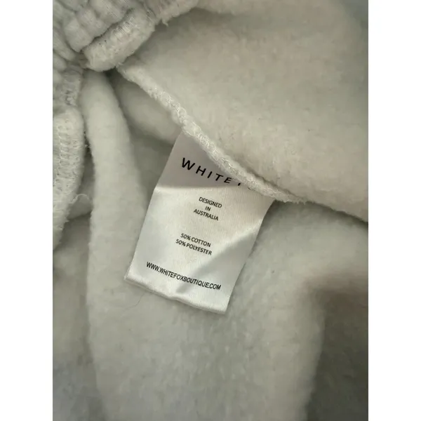 White Fox With Love For You Wide Leg Sweatpants Grey Marle Size Medium - Image 6