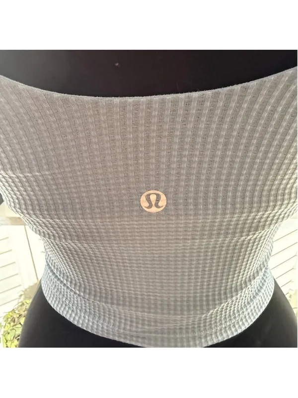 Lululemon ribbed softreme tank top cropped oasis blue athleisure activewear yoga - Image 8