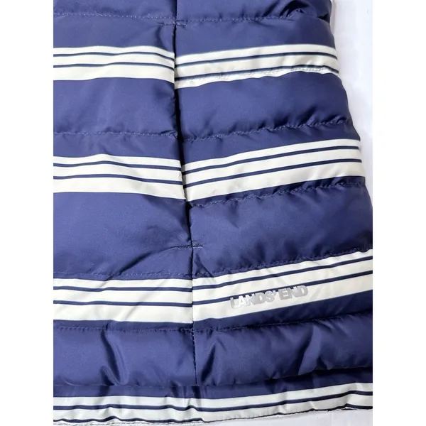 Lands End Women Sz M Blue Striped 600 Goose Down Puffer Vest Sailor Nautical New - Image 11