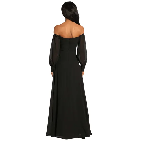Lulus Feel the Romance Black Off-the-Shoulder Maxi Dress size Large NWT - Image 4