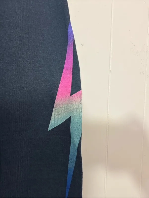 Aviator Nation Rainbow Bolt Sweatpants Charcoal Gray Joggers Size S - Image 5