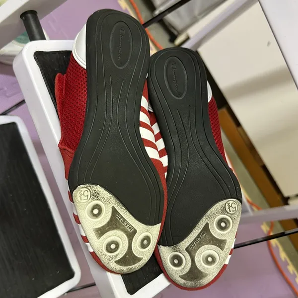 Champion Red and White Breeze Striped Suede Leather Shoes Womens 5.5 - Image 11