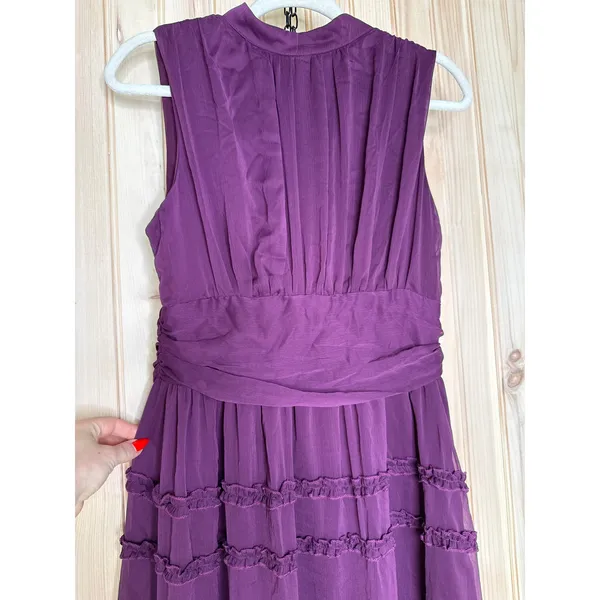 NWT Lulus Happily Sweet Purple Mock Neck Backless Midi Dress Party Classy Size M - Image 4