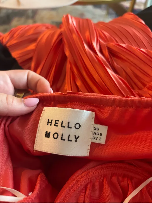 Hello Molly Orange Pleated Strapless Maxi Dress - Image 4