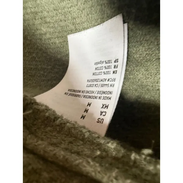 American Eagle Green Cotton Shacket Button Down Oversized Shirt Jacket‎ Womens M - Image 3