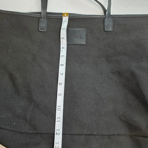 Cleobella Black Canvas Large Zip Top Tote‎ Bag Minimalist Shoulder Bag 20x12 - Image 9