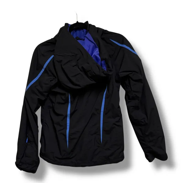 The North Face Womens XS Black‎ Blue Hooded Ski Shell Jacket Powder Skirt - Image 4