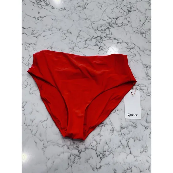 NWT Quince Sunset Orange Italian High-Rise Bikini Bottom Size Small - Image 3