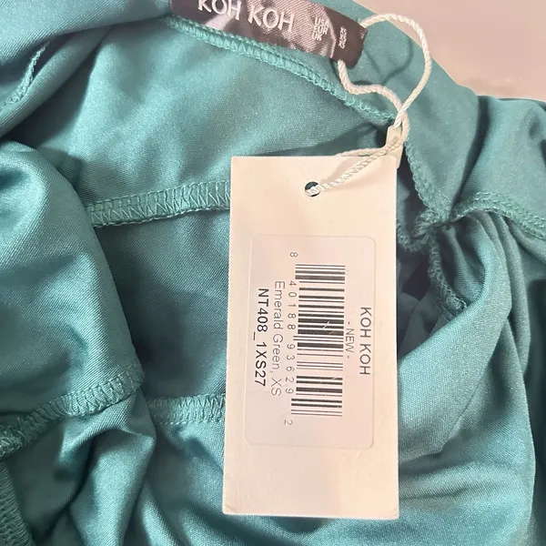 KOH KOH Emerald Green Split‎ Bell Sleeve V-Neck Maxi Dress NT408 Womens XS NWT - Image 5