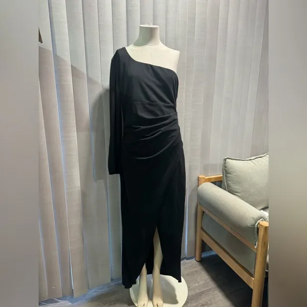 ZESICA one shoulder long sleeve ruched dress ✨ - Image 8