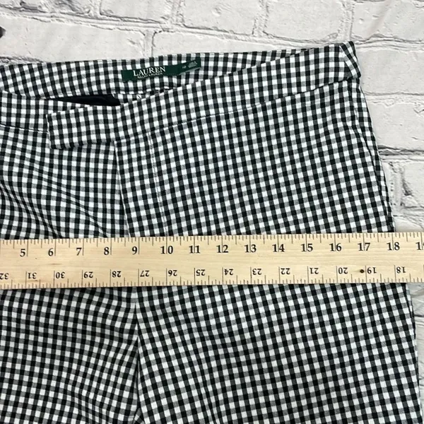 Lauren Ralph Lauren pants Black white Check Gingham print Size 10 - Image 10