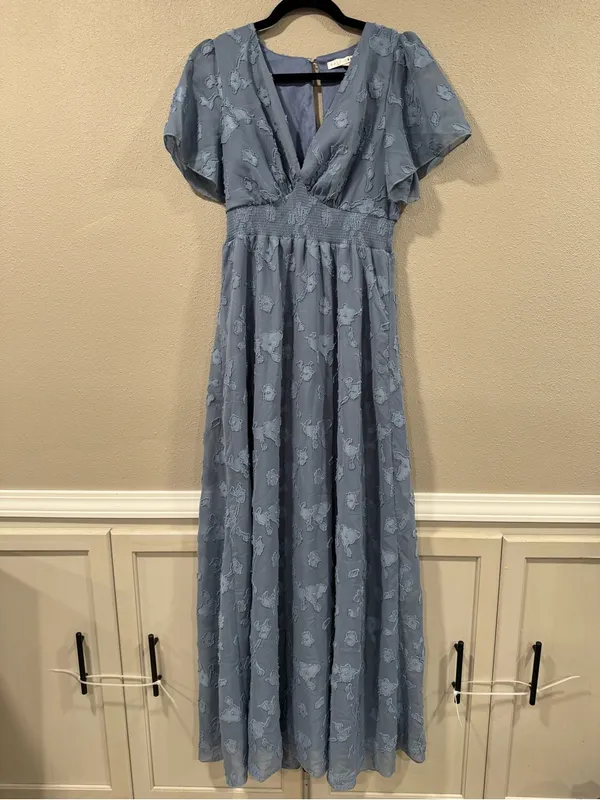 Baltic Born Smocked Waist Blue Floral Maxi Dress - Image 2