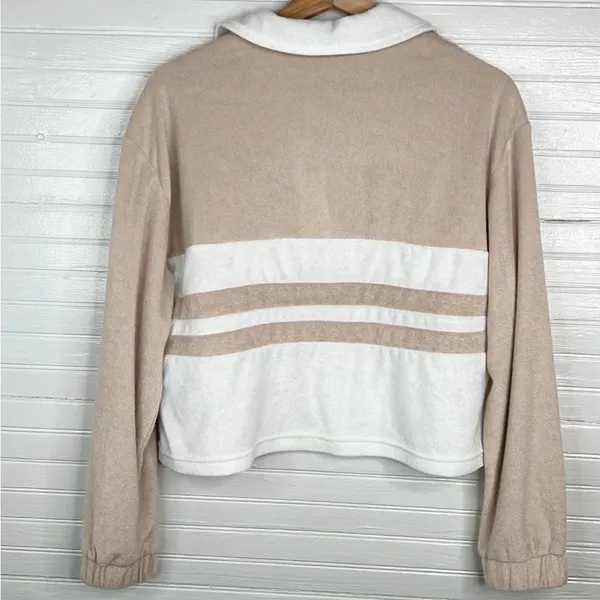 7 For All Mankind Women's Cropped Terry Cloth V-Neck Sweater Multicolor Size M - Image 2