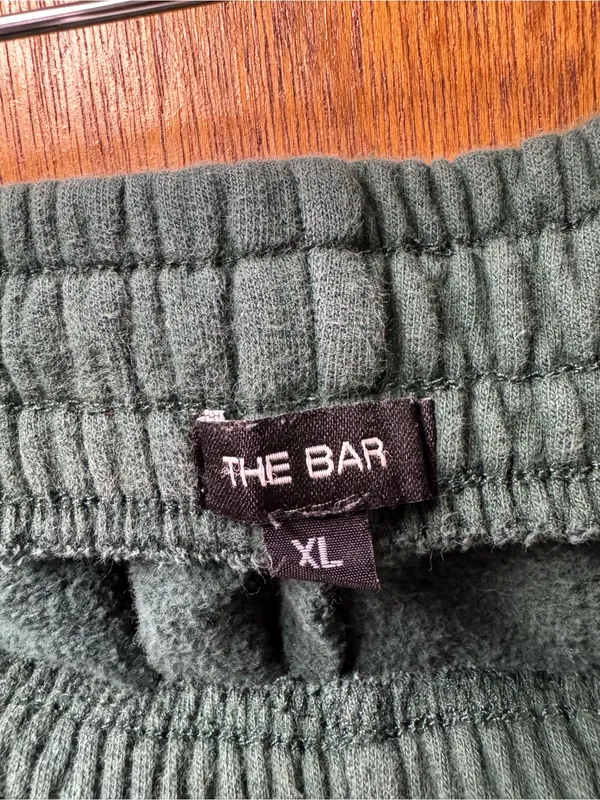The Bar Varsity Fleece Sweatpants Hunter Green White XL READ - Image 5