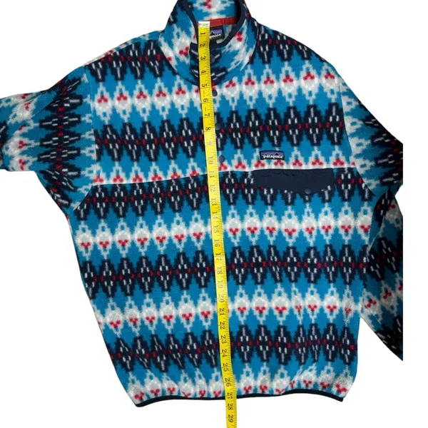 Patagonia Synchilla Fleece Snap-T Pullover Forest Carpet Deep Sea Blue Small - Image 12