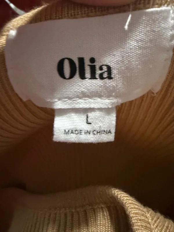 Olia Ribbed Scoop Neck Neutral Midi Dress Size Large. - Image 5