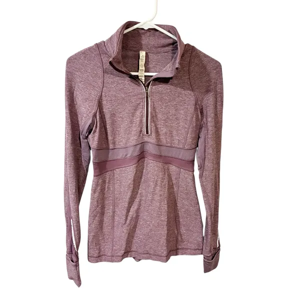 Lululemon Run Full‎ Tilt Half Zip Heathered Plum Long Sleeve Athletic Top Size 6 - Image 2