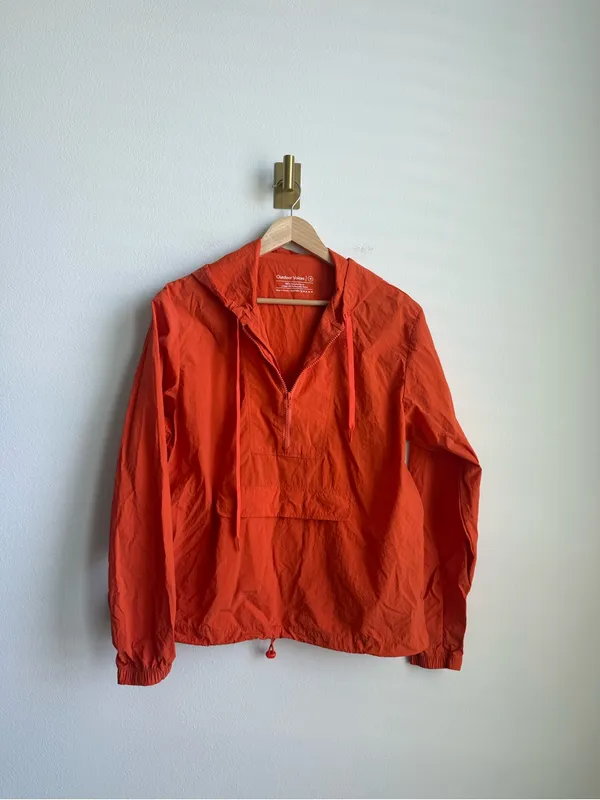 Outdoor Voices Water Resistant Hooded Quarter Zip Pullover Orange Size M - Image 7