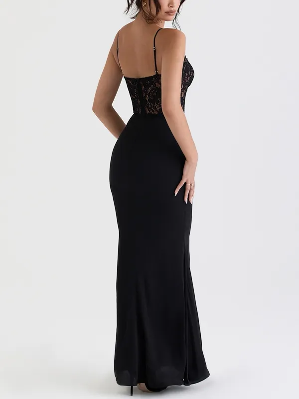 House of CB Cara Black Lace Corset Maxi Dress XL - Image 3