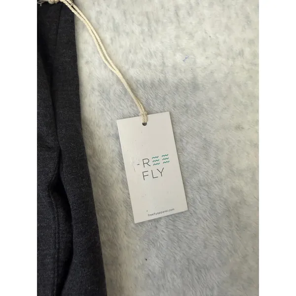 Free Fly Womens Bamboo Lightweight Fleece Cropped Hoodie Heather Black 3980 L - Image 3
