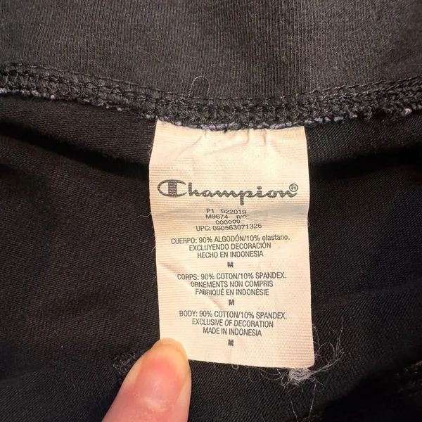 Champion Womens Black Purple Stripe Athletic‎ Leggings Activewear Medium M - Image 4