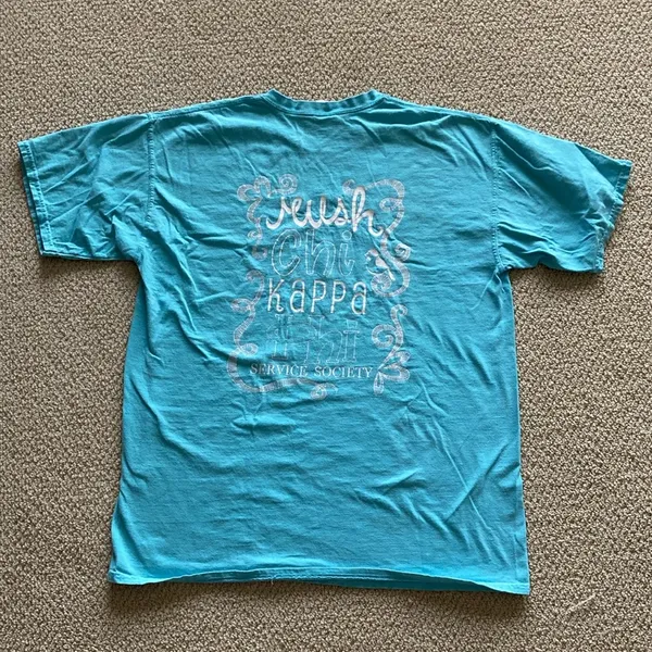 Comfort Colors Chickadees T-Shirt Light Blue Unisex Size Large Rush Chi Kappa - Image 6