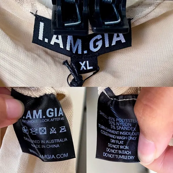 I.AM.GIA Dress Amina Cutout Adjustable Ruching Sheer Velvet Tan‎ Burn Out XL NWT - Image 3
