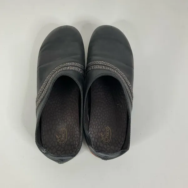 Chacos Black Leather Slip‎ On Mules Size 9.5 - Image 5