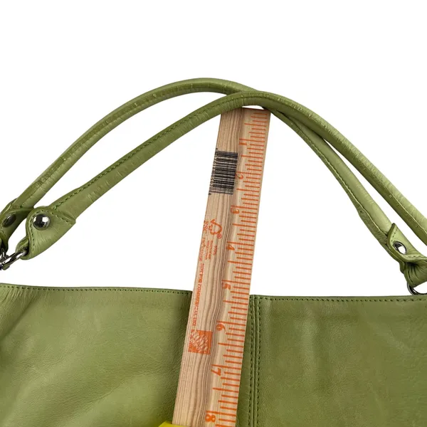 Maurizio Taiuti Green Leather Hobo‎ Bag Made in Italy Chartreuse Large Shoulder - Image 5
