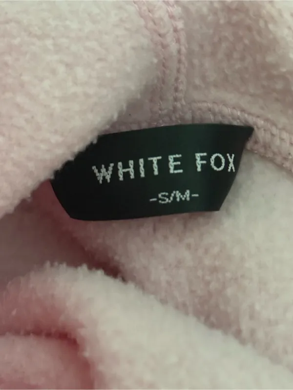 White Fox With Love & Kisses Oversized Hoodie in Baby Pink - Image 4