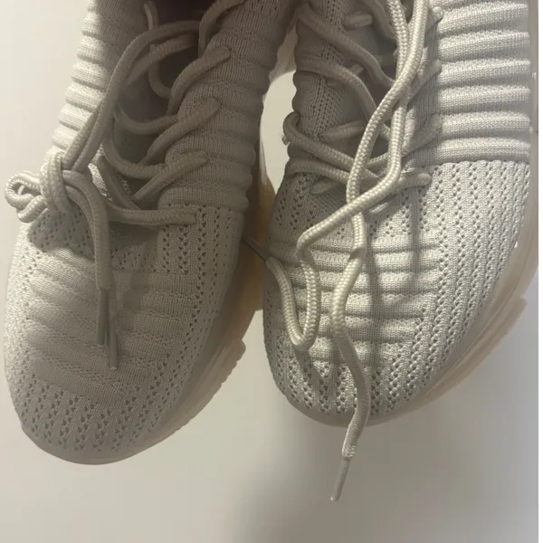 Cushionare Apolo Lace Up Knit Sneaker Taupe Beige Memory Foam Athletic Shoe 9M - Image 5