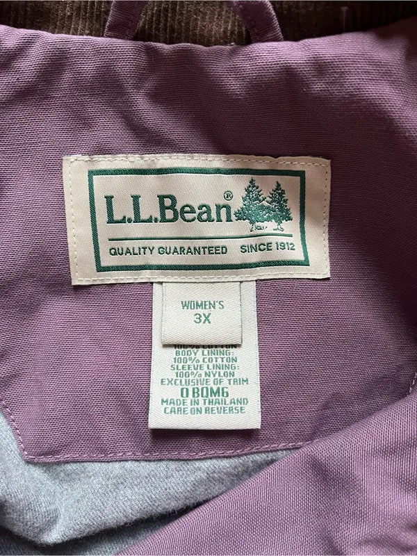 LL Bean Field Coat Barn Coat Womens Plus 3X Chore Jacket Purple Flannel Lined - Image 8
