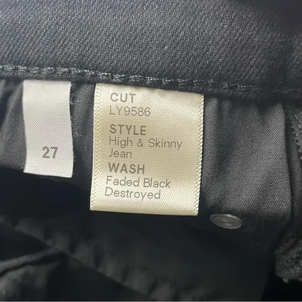 Reformation High And Skinny Jean Faded Black Destroyed Denim Womens Size‎ 27 NEW - Image 3