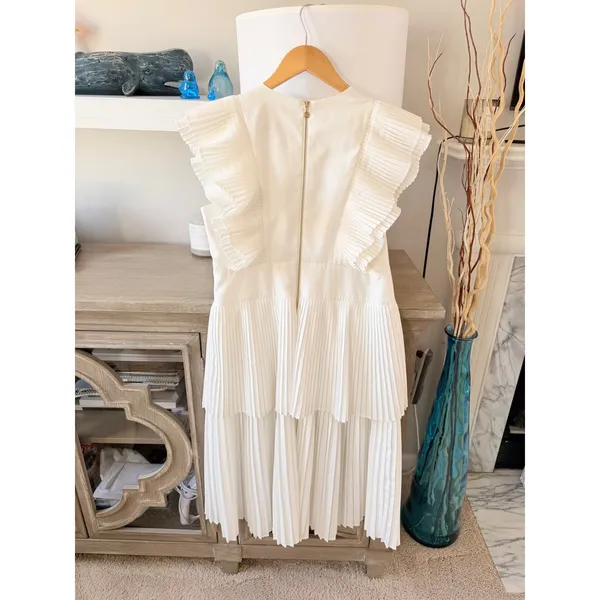 Emily McCarthy Chloe Dress in Linen White Women's‎ Size Medium - Image 4