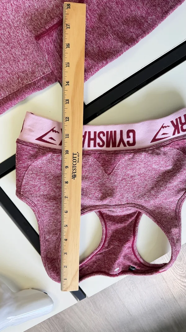 gymshark flex set in heathered maroon 🎀 size small - Image 11