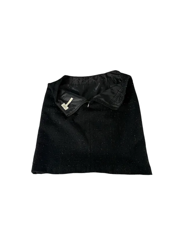 Laundry by Shelli Segal Skirt Womens 6 Black Sparkle Tweed Metallic A Line Party - Image 3