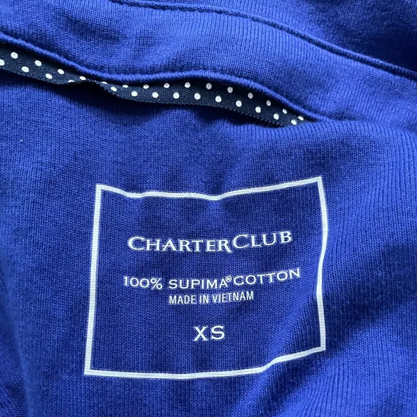 B95 New Women’s Charter Club Golf Tennis Vneck Long Sleeve Shirt Blue Size Xs - Image 4
