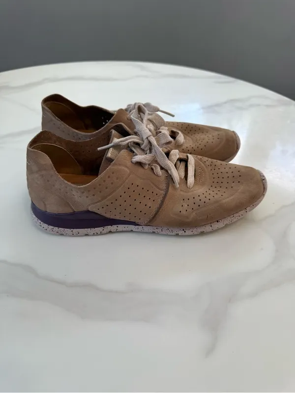 UGG Women's Suede Perforated Lace-Up Sneaker - Taupe - Image 5