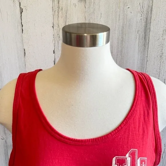 Vintage Indiana University Cropped Mesh Tank Top‎ – Red and White, IU Spiritwear - Image 6