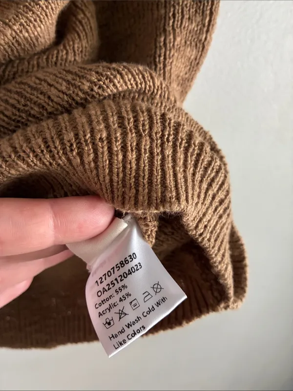 Commense S Brown Layered Wrap Knit Top Halter Tie Short Sleeve Y2K - Image 4