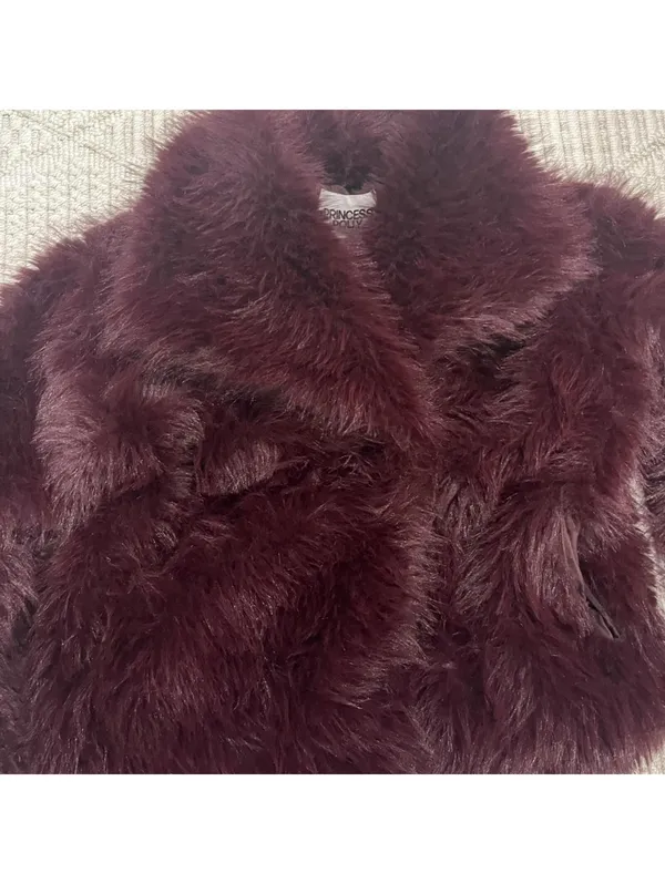 Princess Polly Liannah Faux Fur Jacket Red - Image 4