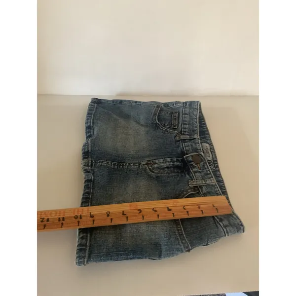 Vintage Mudd Jeans Denim Mini Skirt Y2K Low Rise Acid Wash Blue Juniors - Image 7