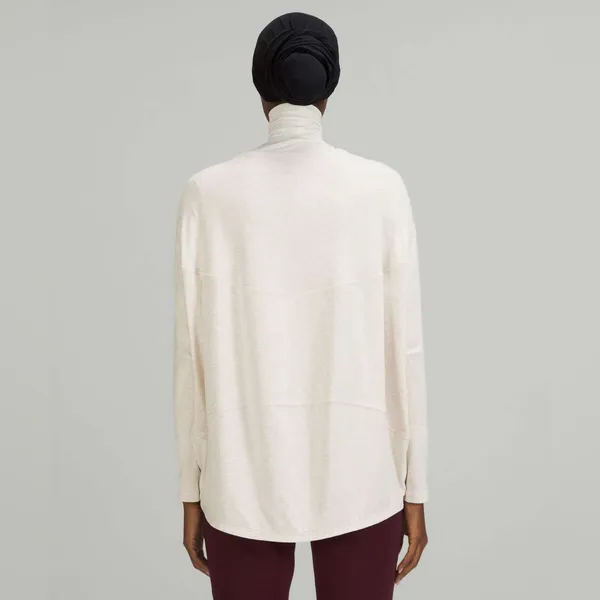 Lululemon ribbed Back In Action long sleeve tee boatneck top oat heather knit - Image 10