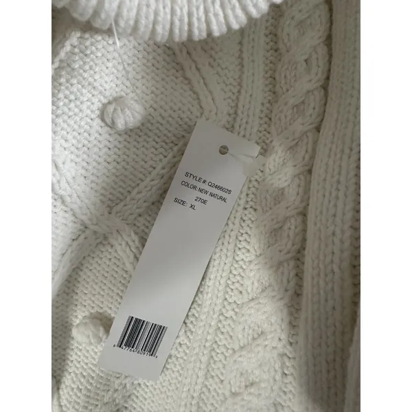 NWT RXB XL Sweater‎ Turtleneck Womens Top Cream Long Sleeve Ribbed Holiday - Image 2