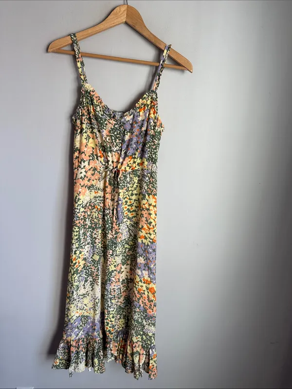 Rails Adalyn Floral Button-Front Midi Dress Small - Image 2