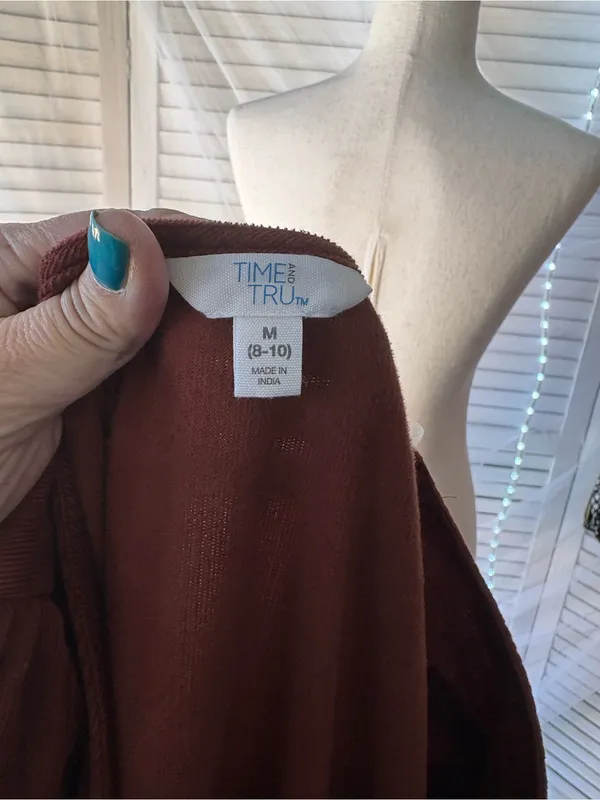 Time and Tru Rust Tiered Scoop-Neck Midi Dress - Image 5