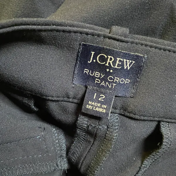 J. Crew Navy Blue Slim Fit Cropped Ruby Stretch Twill Pants Women's Size 12 - Image 6