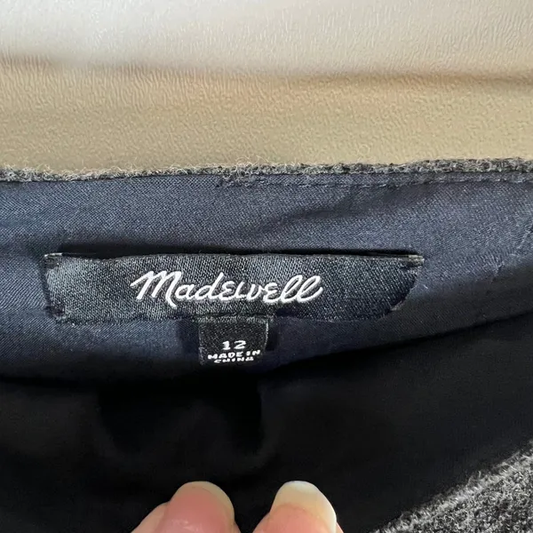 Madewell Womens Gray Wool Blend Mini Skirt Size 12 Lined Back Zip Heathered‎ - Image 4