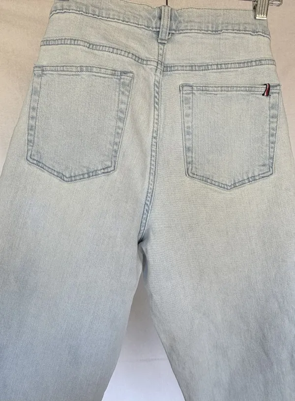 Tommy Hilfiger Light Wash Patchwork Straight Leg Jeans Size 12 - Image 5